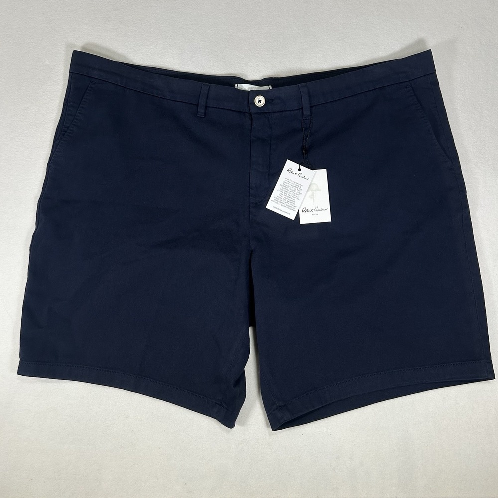 NWT Robert‎ Graham Mens Navy Blue Classic Fit Stretch Big & Tall Shorts Size 46